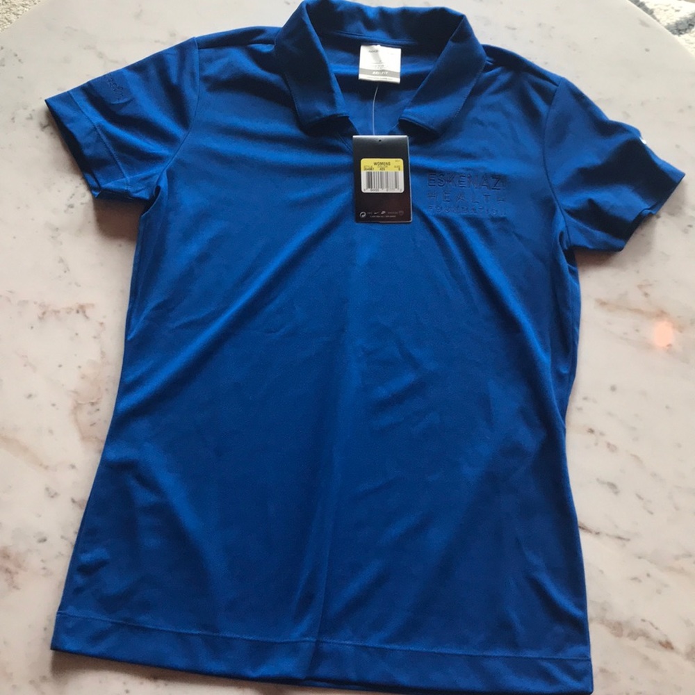 Blue nike ladies golf polo
